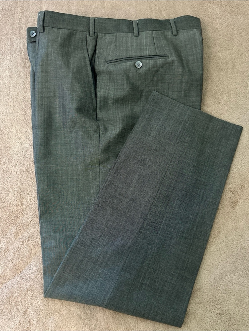 ISAIA Men's Gray Dress Pants Trousers, Regular Size EU52  36x32